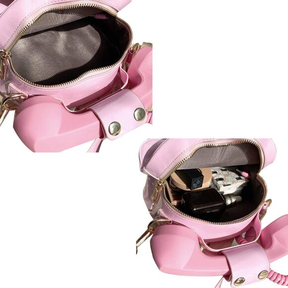 Fun Telephone Purse for Women Novelty Pink Phone Tote Handbags Top Handle Should - Picture 5 of 7